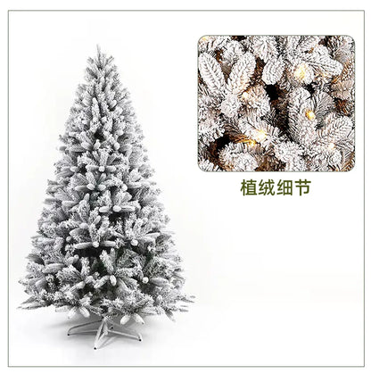 Árvore de Natal artificial PE e PVC, árvore de neve artificial com agulha intensiva suporte