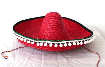 Mexicano pompom leve a energia do México para sua festa! O Chapéu de Palha Mexicano Colorido com Pompom é a escolha perfeita para animar o ambiente