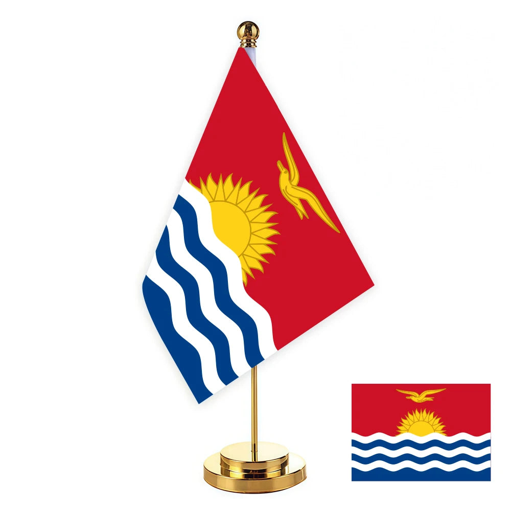 Bandeira de mesa Kiribati 4" x 6" - Bandeira de mesa Kiribati
