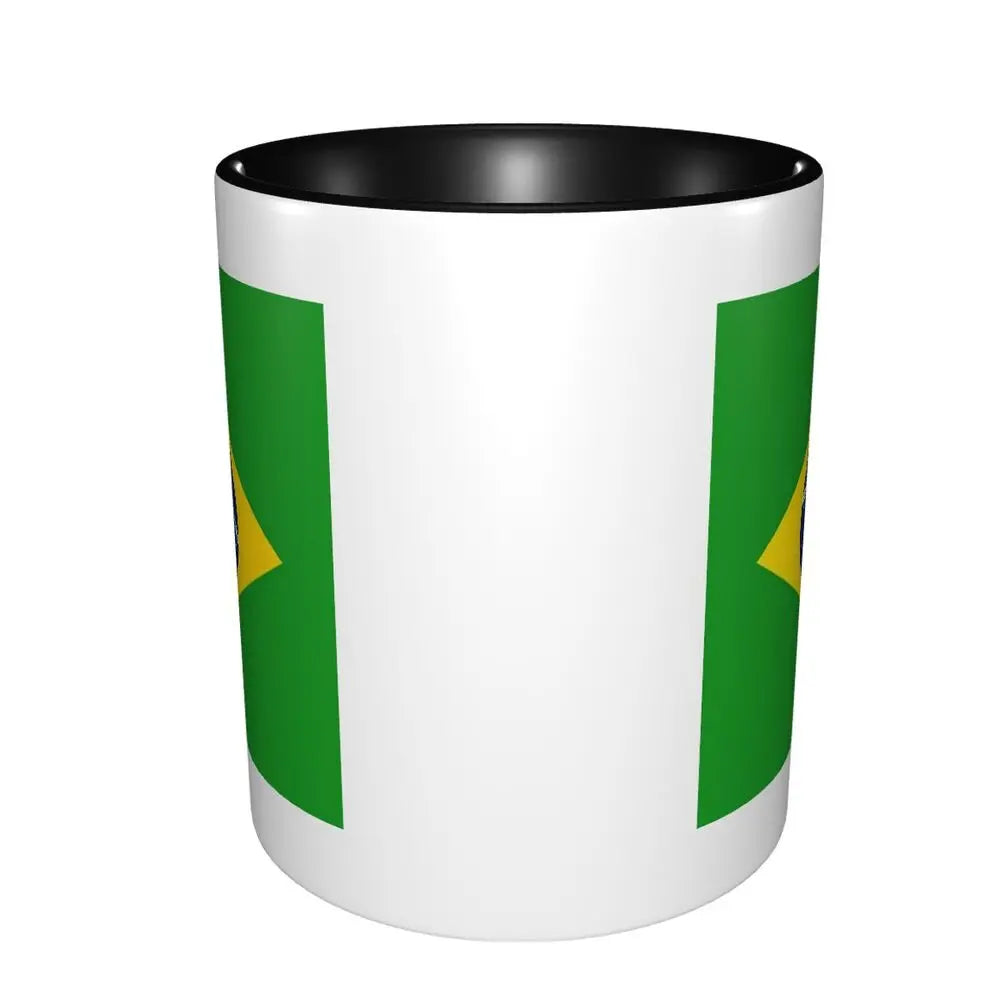 Caneca Futebol Bandeira Brasil Criativa Copa do Mundo (Verde) de 590 ml Futebol Bandeira