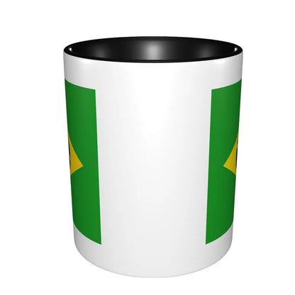 Caneca Futebol Bandeira Brasil Criativa Copa do Mundo (Verde) de 590 ml Futebol Bandeira