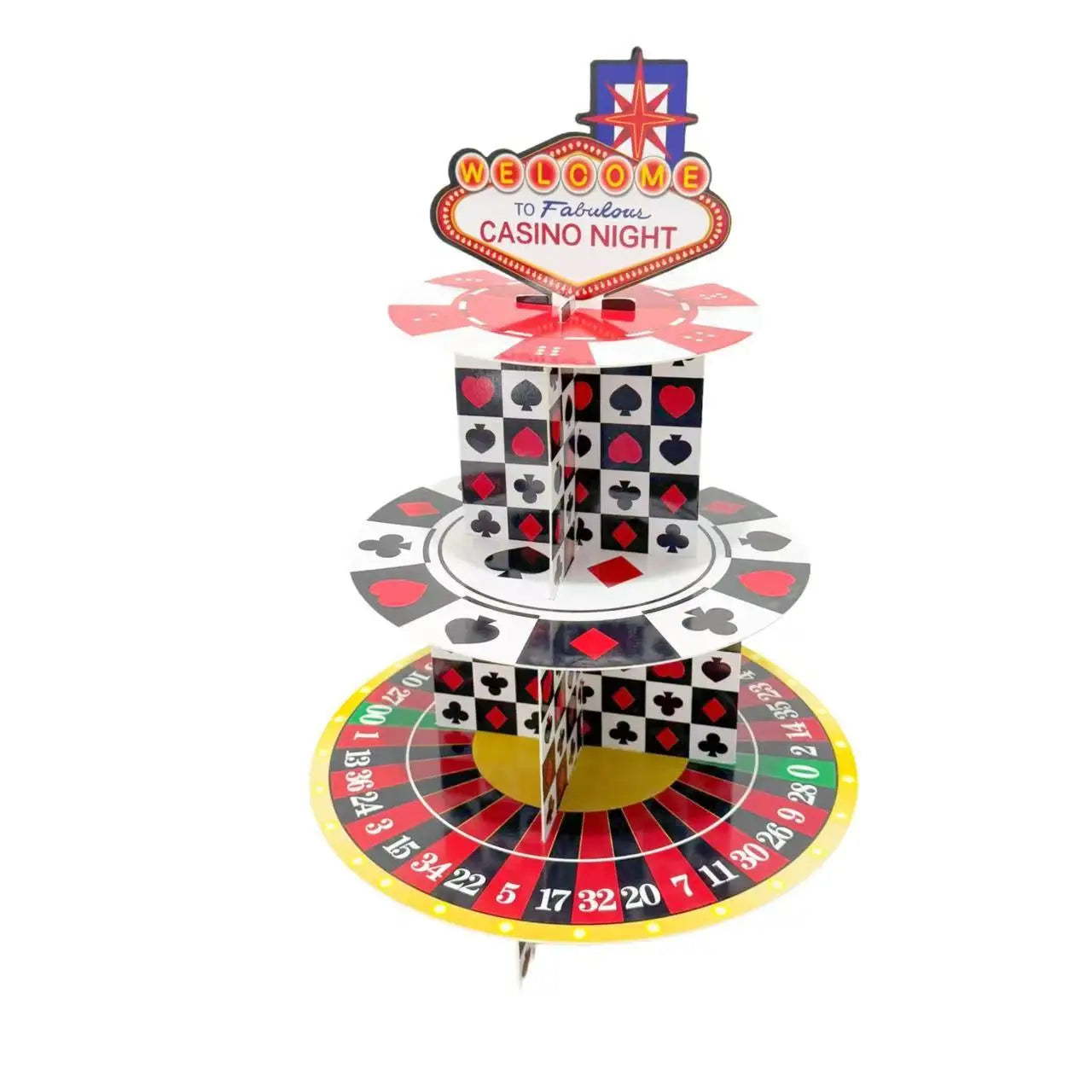 Cassio Poke 25 Peças de topo de cupcake com glitter, tema Vegas, palitos de dente e palitos