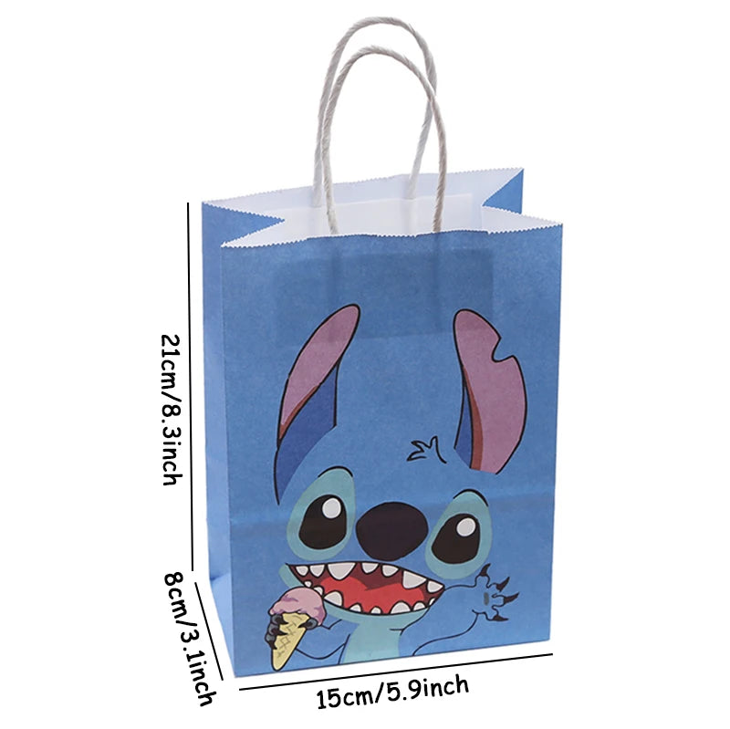 6 Peças Sacolas de Papel para Festas, Decoração de Festa Sacolas de presente Lilo & Stitch