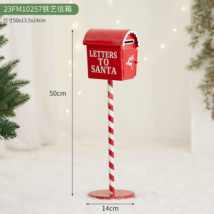 Caixa de correios pirulito estátua de caixa de correio de natal decorações natal decoração