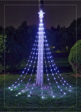 Carregar imagem no visualizador da galeria, Corda Natal cachoeira com estrela 300 LED, penduradas 40 cm, cortina estrela
