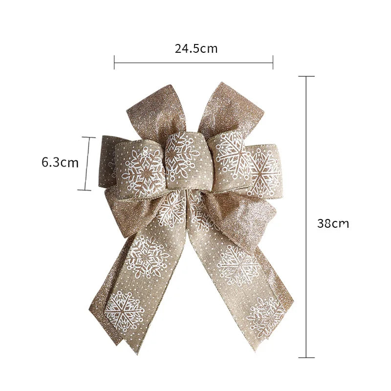 Laço de fita de Natal 1/2 peças tecido brilhante laços de fita natal nós presente decoração