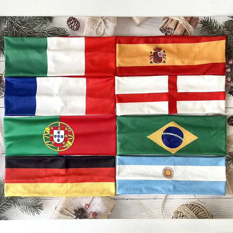 Faixas Cabelo Torcida Brasil Lenço Bandana Multiuso Brasil Copa do Mundo 24cm*9.45 Pol.