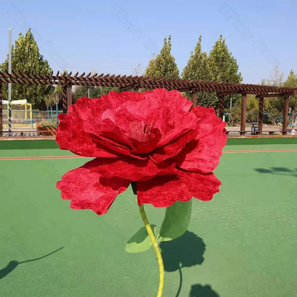 150 cm/60 pol. Rosa vermelha gigante, flores artificiais enormes, adereços flores grandes