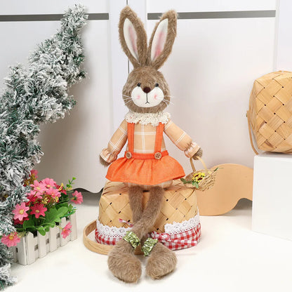 Coelho de Pano Artesanal de Páscoa Adorável Enfeite de Mesa Criativo Decoração Festiva