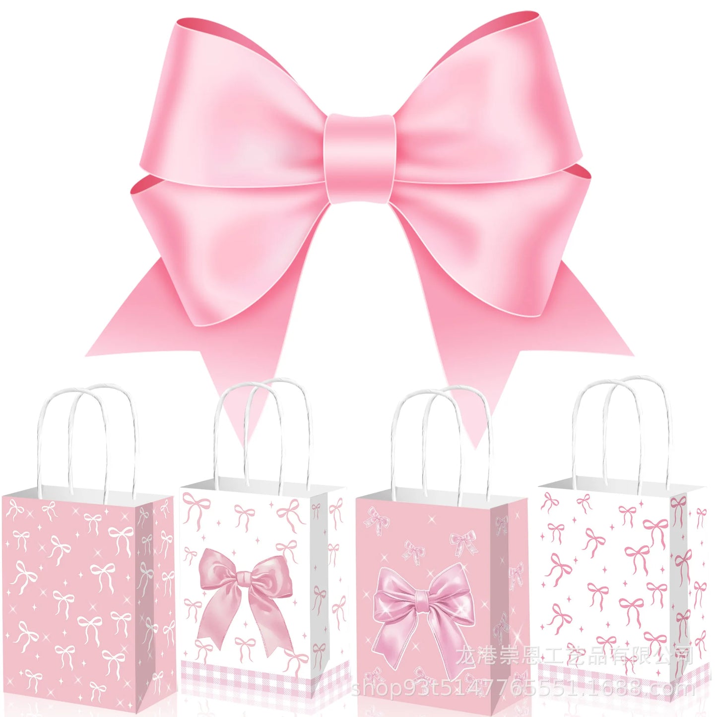 Sacolas Rosa Dia das Mães Pacote com 12 caixas de lembrancinhas de festa rosa, sacos