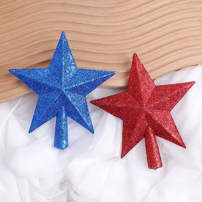 Estrela de Natal com Glitter Topo de árvore de estrela com glitter, 15cm, decoração Natal