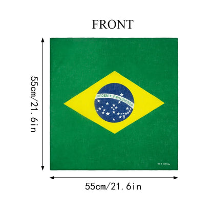 Bandana Do Brasil Bandeira Do Brasil Copa Do Mundo 21*21cm Verde Bandeira Do Brasil