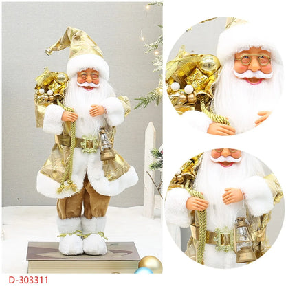 Bonecos de Papai Noel artesanais e fofos, figuras chiques de Papai Noel