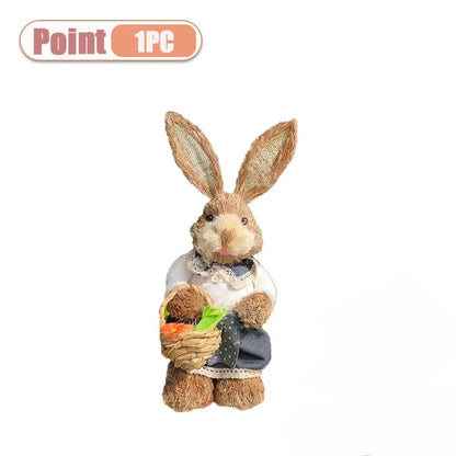 Coelho Páscoa Rústico Conjunto de 2 decoração páscoa estátuas coelho 59cm decoração