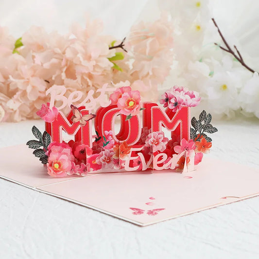 Cartão pop-up de dia das mães cartões 3D, cartões de agradecimento mãe com envelopes