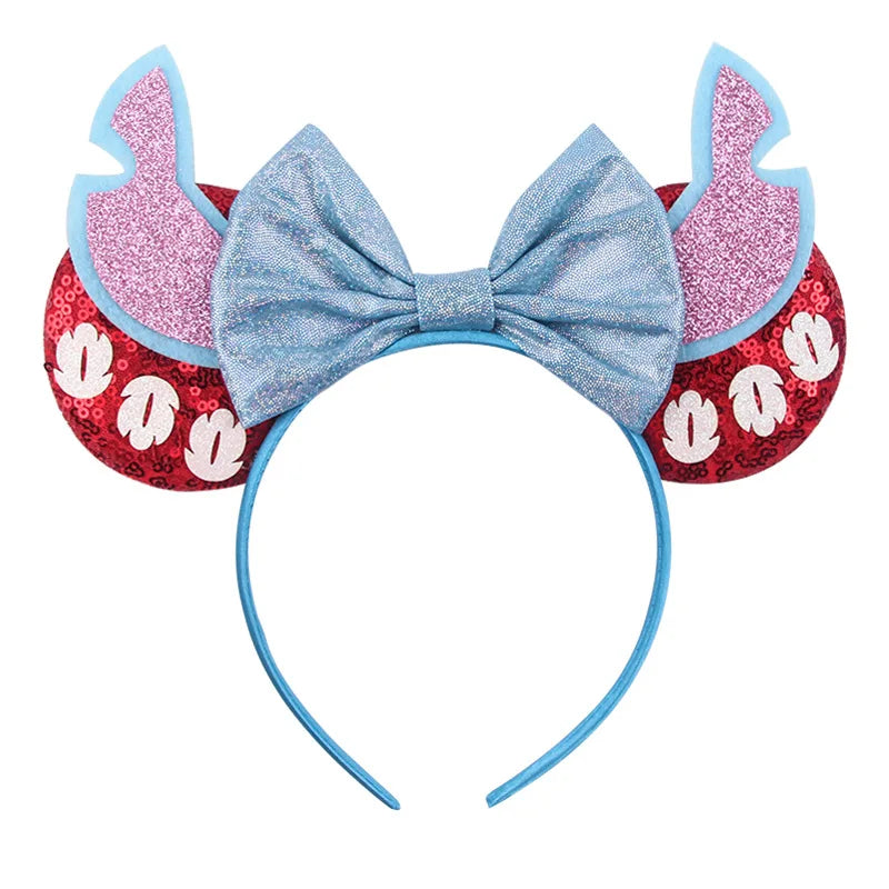 Tiaras Acessórios Disney orelha de rato com laço brilhante, Lantejoula de dupla celebração
