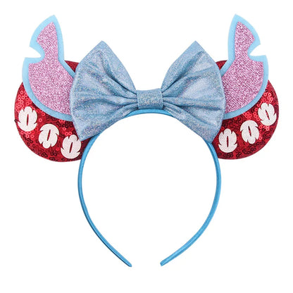 Tiaras Acessórios Disney orelha de rato com laço brilhante, Lantejoula de dupla celebração
