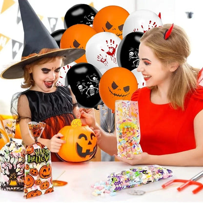 Festas temáticas de Halloween, decoração, conjuntos de festa, balões assustadores