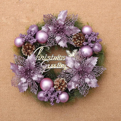 10 Peças de flores artificiais de poinsétia com glitter de Natal, decorações de flores