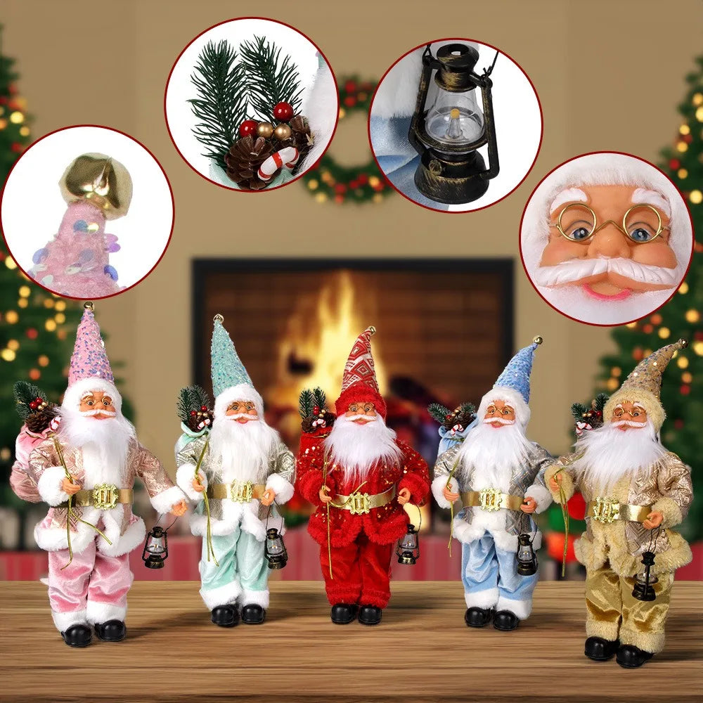 Decoração Natal Papai Noel Papai Noel de 34CM*20CM em pé estátua Papai Noel coleção