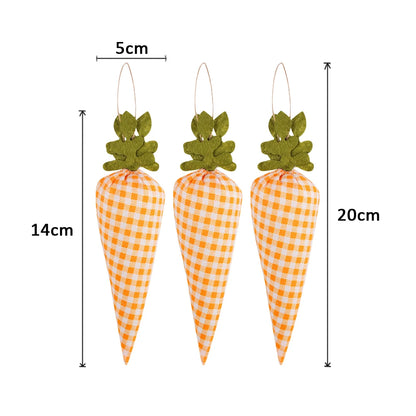 3 Peças de tecido de cenoura de páscoa cenoura simulação cenoura falsa cenoura