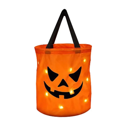 Cesta Dobrável Halloween 1 peças de luz de LED, sacos de doces ou travessuras Halloween