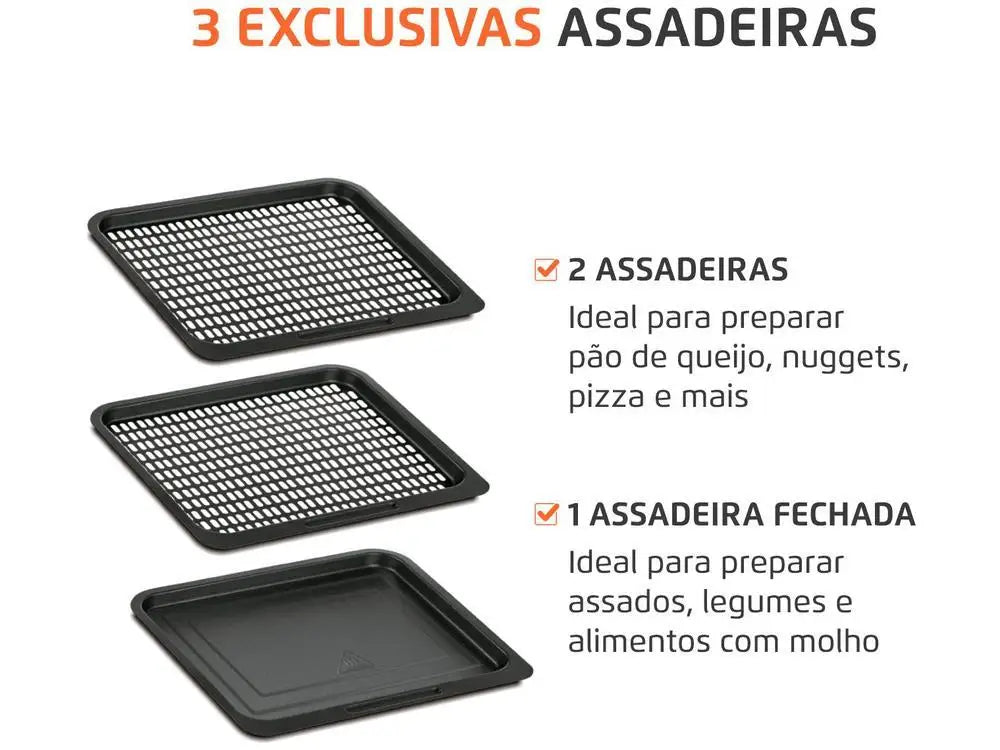 Fritadeira Elétrica sem Óleo/Air Fryer Mondial Forno Oven AFON-12L-BI Preta 12L/220V