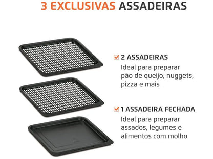 Fritadeira Elétrica sem Óleo/Air Fryer Mondial Forno Oven AFON-12L-BI Preta 12L/220V