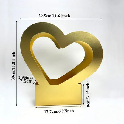 Sacola de flores amor conjunto de 10 peças cestos decorativos flores papelão dourados