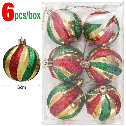Bola Árvore de Natal Colorida Pintura 24 Peças de Enfeites de Bola de Natal, 6 cm Enfeites