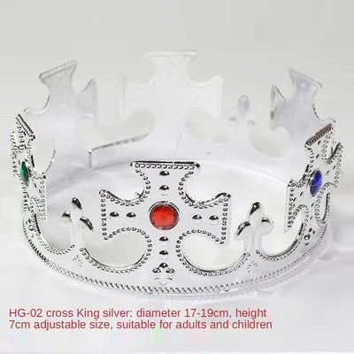 Coroa Rei Rainha Príncipe Princesa Plástica Ajustável Festa Com Rainha Dourada