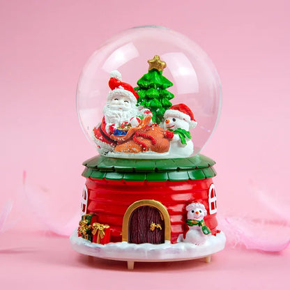 Globo de Neve de Natal, Bola de Cristal Iluminada, Enfeites de Bola de Vidro, Decorações
