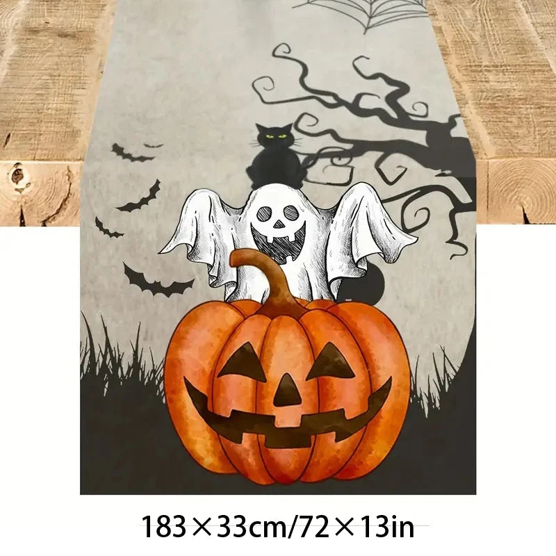 Montar Kit Decoração Festa Halloween: Painel Mesa + 4 Balões Metalizados +5 Bexigas