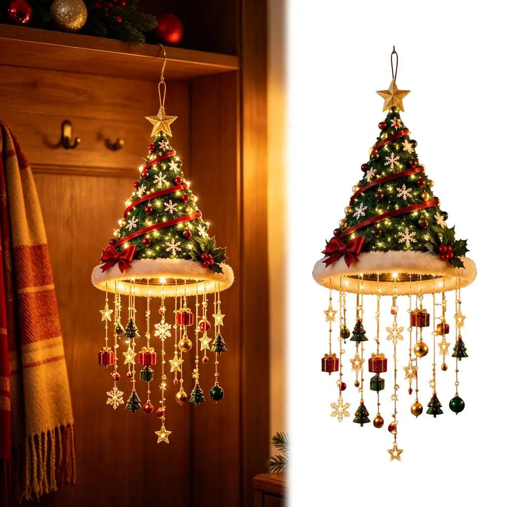 Luminária Pendente / Enfeite de Natal em Formato de Sino ou Chapéu de Papai Noel com LED