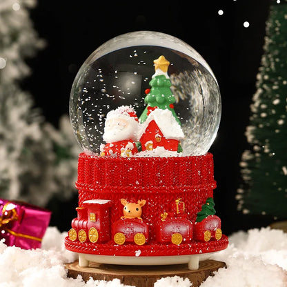 Globo de Neve de Natal, Bola de Cristal Iluminada, Enfeites de Bola de Vidro, Decorações