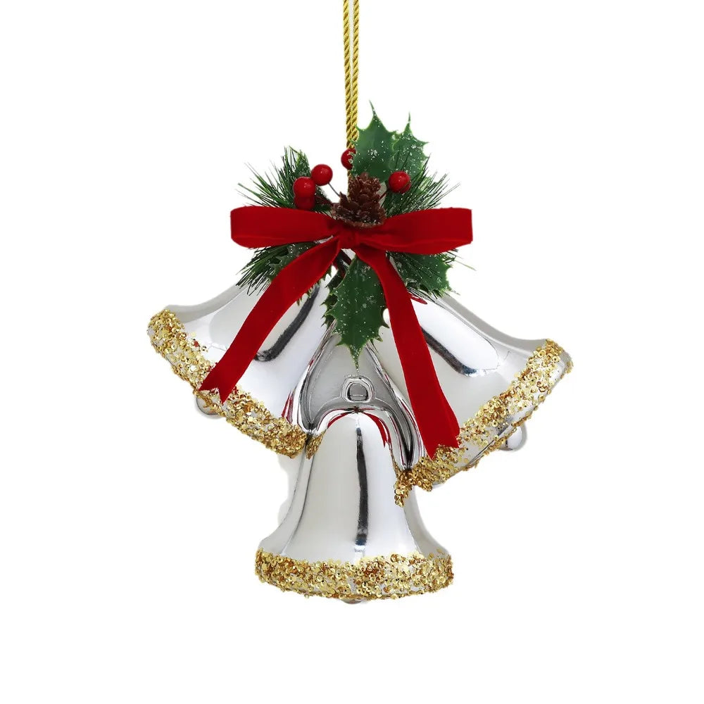 Sino Triplo Dourado Premium Borda Glitter Natal 23cm