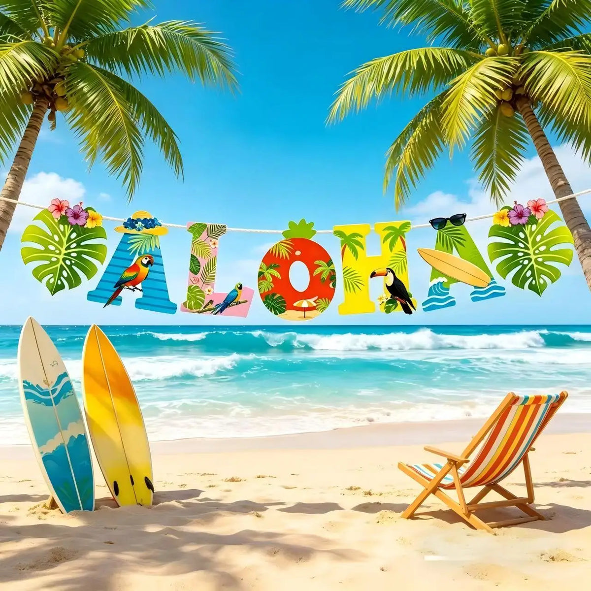 Enfeites de Centro de Mesa com Tema Luau / Festa Havaiana é Feito de Papel com Base em Estilo Favo de Mel