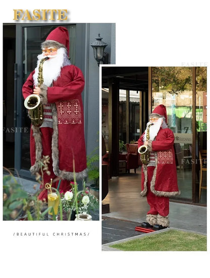 Papai Noel Dançante Animado Shopping Em Tamanho Real, Papai Noel Dançante Cantando