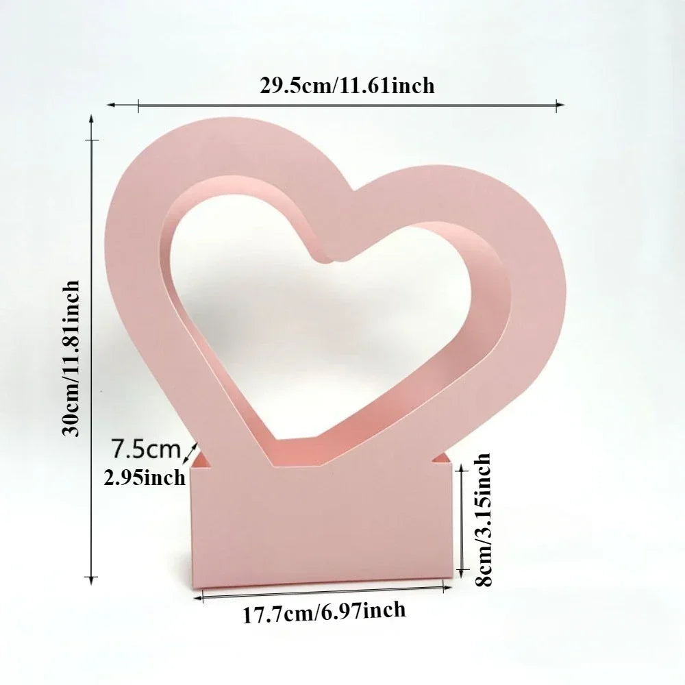 Sacola de flores amor conjunto de 10 peças cestos decorativos flores papelão dourados