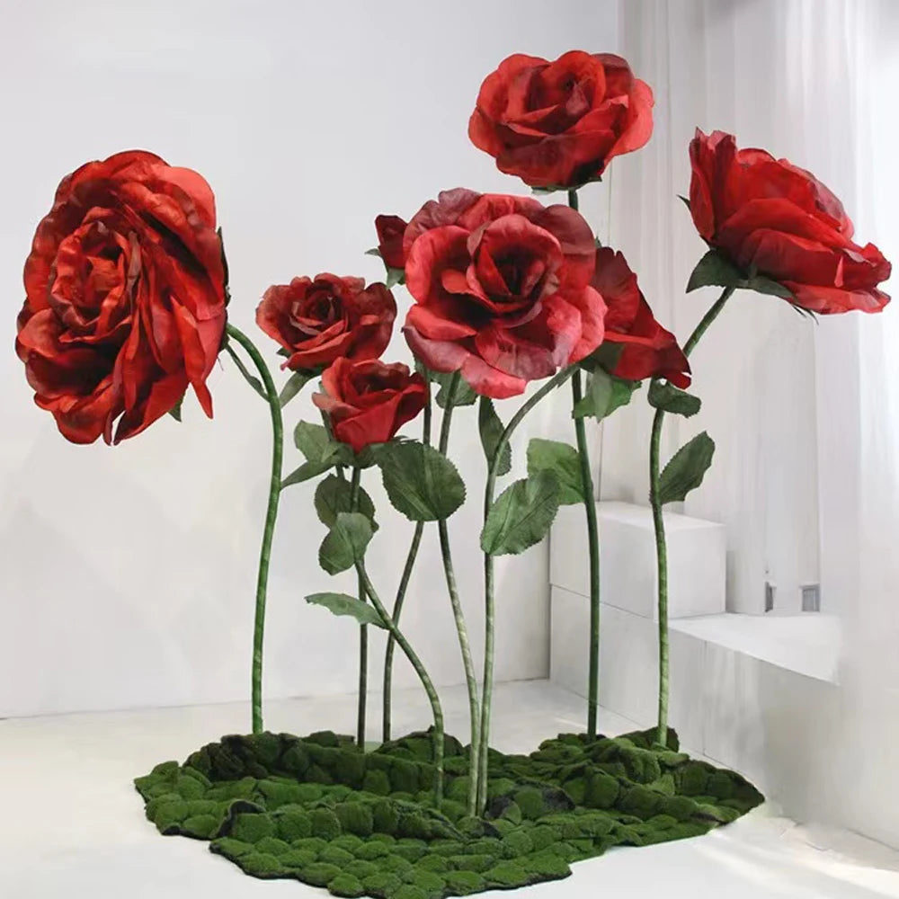 Gigante papoula flor de papel artificial cenário decoração flores artificiais qualidade