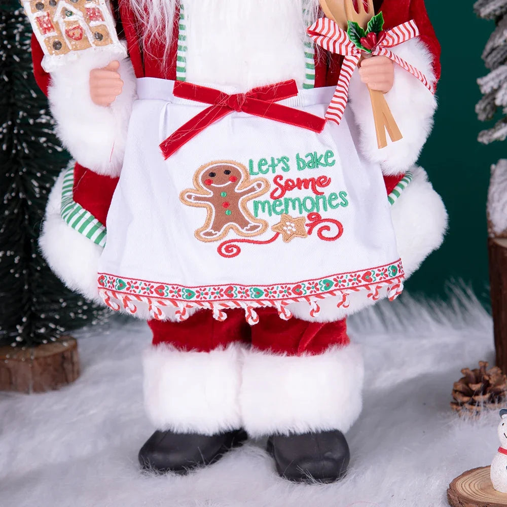Papai Noel Gourmet Confeiteiro 41cm vermelho memórias de confeitaria, papai Noel