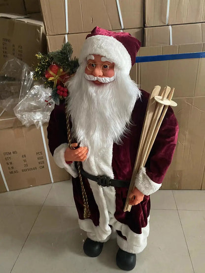 Papai Noel Grande Estatueta de Papai Noel Boneco de Papai Noel Estátua Ornamento Figura