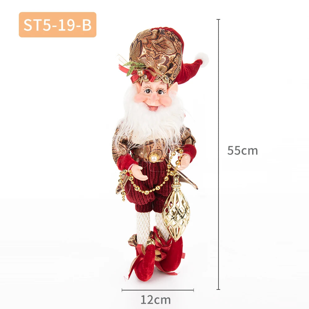 Enfeite Elfo Verde e Vermelho 45cm e 55cm Merita, Personagens Natalinos para Decoração