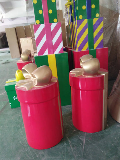 Grande trenó de fibra de vidro para decoração de shopping, material plástico Natal