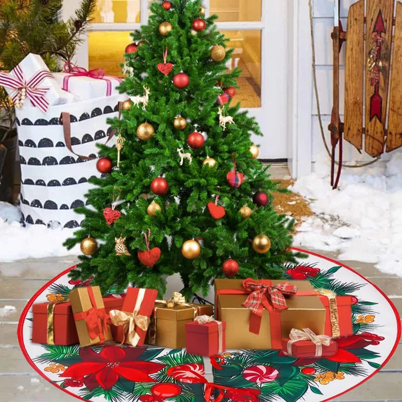 Saia para árvore de Natal, 75 até 122 cm, boneco de neve, rena, floco de neve, saia clássica