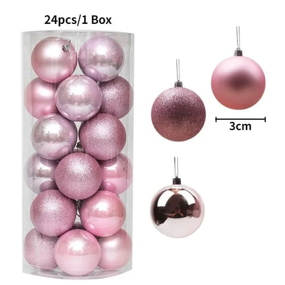 Bolas de natal Ornamentos de árvore de Natal de 3 mm de 36 quilates, grandes ornamentos