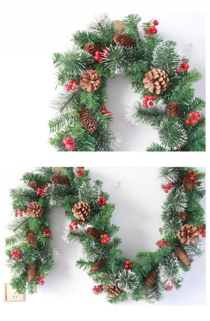 Guirlanda de Natal com luzes, Guirlanda de Natal Guirlanda de toque real de cedro dobrável