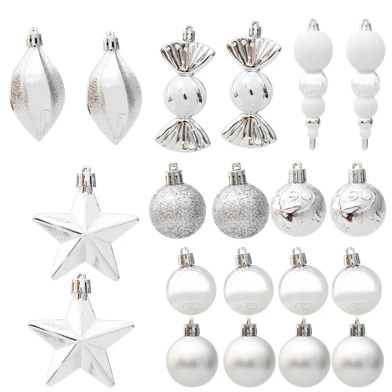 Bolas de natal Enfeites de Natal colorido inquebráveis, 50 peças, plástico, pendurar, Natal
