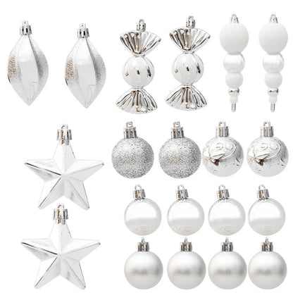 Bolas de natal Enfeites de Natal colorido inquebráveis, 50 peças, plástico, pendurar, Natal