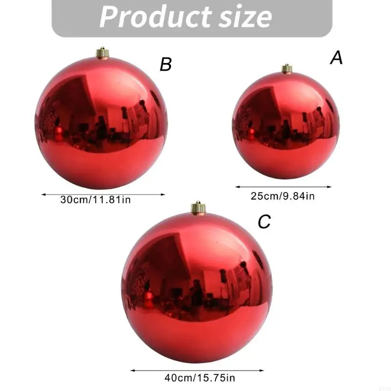 Bola de Natal Gigante Shopping 1 Peça de 25/30/40cm Grande Brilhante Bola Natal Vermelho